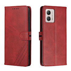 Custodia Portafoglio In Pelle Cover con Supporto H02X per Motorola Moto G53y 5G Rosso