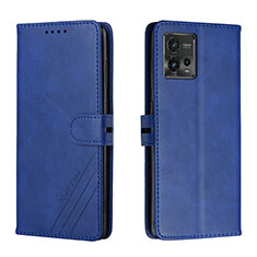 Custodia Portafoglio In Pelle Cover con Supporto H02X per Motorola Moto G72 Blu