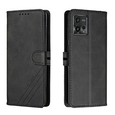 Custodia Portafoglio In Pelle Cover con Supporto H02X per Motorola Moto G72 Nero