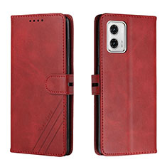 Custodia Portafoglio In Pelle Cover con Supporto H02X per Motorola Moto G73 5G Rosso