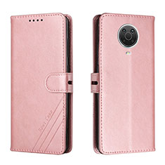 Custodia Portafoglio In Pelle Cover con Supporto H02X per Nokia G20 Oro Rosa