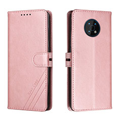 Custodia Portafoglio In Pelle Cover con Supporto H02X per Nokia G50 5G Oro Rosa