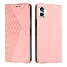 Custodia Portafoglio In Pelle Cover con Supporto H02X per Nothing Phone 1 Oro Rosa