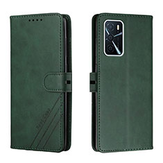 Custodia Portafoglio In Pelle Cover con Supporto H02X per Oppo A53s 5G Verde