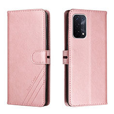 Custodia Portafoglio In Pelle Cover con Supporto H02X per Oppo A74 5G Oro Rosa