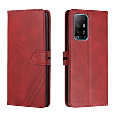 Custodia Portafoglio In Pelle Cover con Supporto H02X per Oppo A95 5G Rosso