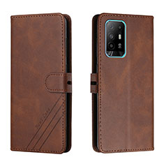 Custodia Portafoglio In Pelle Cover con Supporto H02X per Oppo Reno5 Z 5G Marrone