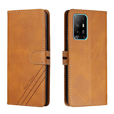 Custodia Portafoglio In Pelle Cover con Supporto H02X per Oppo Reno5 Z 5G Marrone Chiaro