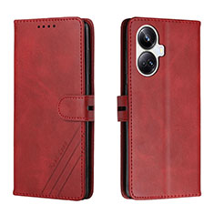 Custodia Portafoglio In Pelle Cover con Supporto H02X per Realme 10 Pro+ Plus 5G Rosso