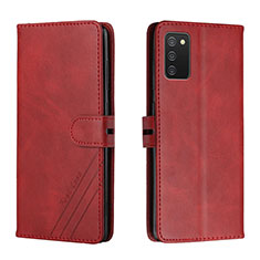 Custodia Portafoglio In Pelle Cover con Supporto H02X per Samsung Galaxy A03s Rosso