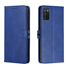 Custodia Portafoglio In Pelle Cover con Supporto H02X per Samsung Galaxy F02S SM-E025F Blu