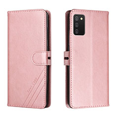 Custodia Portafoglio In Pelle Cover con Supporto H02X per Samsung Galaxy F02S SM-E025F Oro Rosa