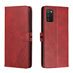 Custodia Portafoglio In Pelle Cover con Supporto H02X per Samsung Galaxy M02s Rosso