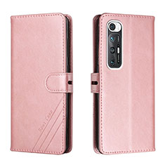 Custodia Portafoglio In Pelle Cover con Supporto H02X per Xiaomi Mi 10S 5G Oro Rosa