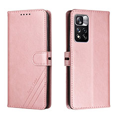 Custodia Portafoglio In Pelle Cover con Supporto H02X per Xiaomi Mi 11i 5G (2022) Oro Rosa