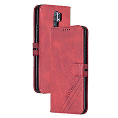 Custodia Portafoglio In Pelle Cover con Supporto H02X per Xiaomi Poco M2 Rosso