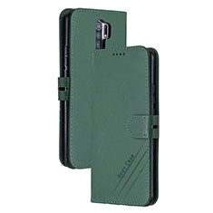 Custodia Portafoglio In Pelle Cover con Supporto H02X per Xiaomi Poco M2 Verde