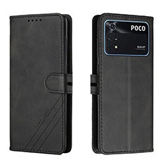 Custodia Portafoglio In Pelle Cover con Supporto H02X per Xiaomi Poco M4 Pro 4G Nero