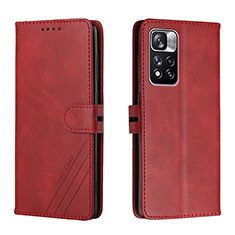 Custodia Portafoglio In Pelle Cover con Supporto H02X per Xiaomi Poco X4 NFC Rosso