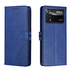 Custodia Portafoglio In Pelle Cover con Supporto H02X per Xiaomi Poco X4 Pro 5G Blu