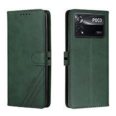 Custodia Portafoglio In Pelle Cover con Supporto H02X per Xiaomi Poco X4 Pro 5G Verde