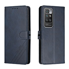 Custodia Portafoglio In Pelle Cover con Supporto H02X per Xiaomi Redmi 10 (2022) Blu