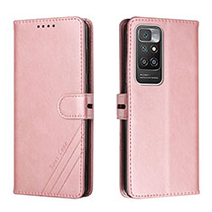 Custodia Portafoglio In Pelle Cover con Supporto H02X per Xiaomi Redmi 10 (2022) Oro Rosa