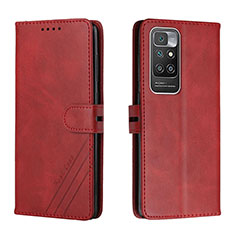 Custodia Portafoglio In Pelle Cover con Supporto H02X per Xiaomi Redmi 10 (2022) Rosso