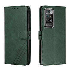 Custodia Portafoglio In Pelle Cover con Supporto H02X per Xiaomi Redmi 10 (2022) Verde