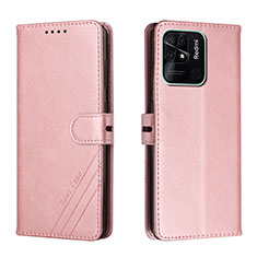 Custodia Portafoglio In Pelle Cover con Supporto H02X per Xiaomi Redmi 10 Power Oro Rosa