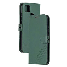 Custodia Portafoglio In Pelle Cover con Supporto H02X per Xiaomi Redmi 9 Activ Verde