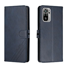 Custodia Portafoglio In Pelle Cover con Supporto H02X per Xiaomi Redmi Note 10 4G Blu