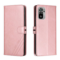 Custodia Portafoglio In Pelle Cover con Supporto H02X per Xiaomi Redmi Note 10 4G Oro Rosa