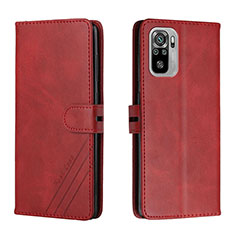 Custodia Portafoglio In Pelle Cover con Supporto H02X per Xiaomi Redmi Note 10 4G Rosso
