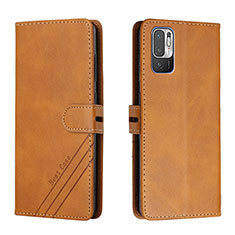 Custodia Portafoglio In Pelle Cover con Supporto H02X per Xiaomi Redmi Note 10 5G Marrone Chiaro