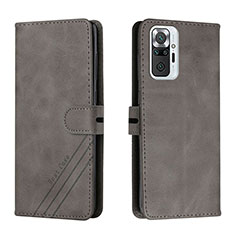 Custodia Portafoglio In Pelle Cover con Supporto H02X per Xiaomi Redmi Note 10 Pro 4G Grigio