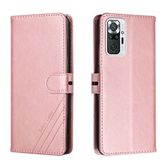 Custodia Portafoglio In Pelle Cover con Supporto H02X per Xiaomi Redmi Note 10 Pro 4G Oro Rosa