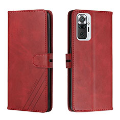 Custodia Portafoglio In Pelle Cover con Supporto H02X per Xiaomi Redmi Note 10 Pro Max Rosso