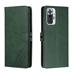 Custodia Portafoglio In Pelle Cover con Supporto H02X per Xiaomi Redmi Note 10 Pro Max Verde