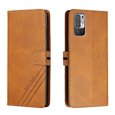 Custodia Portafoglio In Pelle Cover con Supporto H02X per Xiaomi Redmi Note 10T 5G Marrone Chiaro