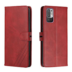 Custodia Portafoglio In Pelle Cover con Supporto H02X per Xiaomi Redmi Note 10T 5G Rosso