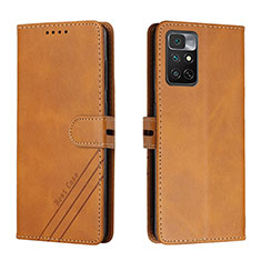 Custodia Portafoglio In Pelle Cover con Supporto H02X per Xiaomi Redmi Note 11 4G (2022) Marrone Chiaro