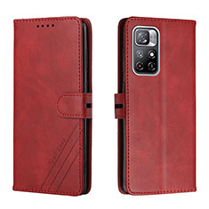 Custodia Portafoglio In Pelle Cover con Supporto H02X per Xiaomi Redmi Note 11 5G Rosso