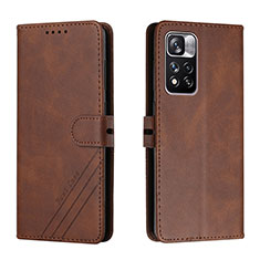 Custodia Portafoglio In Pelle Cover con Supporto H02X per Xiaomi Redmi Note 11 Pro+ Plus 5G Marrone