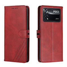 Custodia Portafoglio In Pelle Cover con Supporto H02X per Xiaomi Redmi Note 11E Pro 5G Rosso
