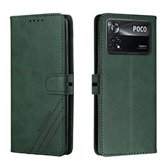 Custodia Portafoglio In Pelle Cover con Supporto H02X per Xiaomi Redmi Note 11E Pro 5G Verde