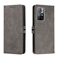 Custodia Portafoglio In Pelle Cover con Supporto H02X per Xiaomi Redmi Note 11S 5G Grigio