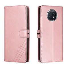 Custodia Portafoglio In Pelle Cover con Supporto H02X per Xiaomi Redmi Note 9 5G Oro Rosa