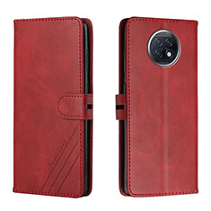 Custodia Portafoglio In Pelle Cover con Supporto H02X per Xiaomi Redmi Note 9 5G Rosso