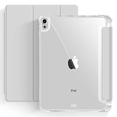 Custodia Portafoglio In Pelle Cover con Supporto H03 per Apple iPad Air 5 10.9 (2022) Grigio